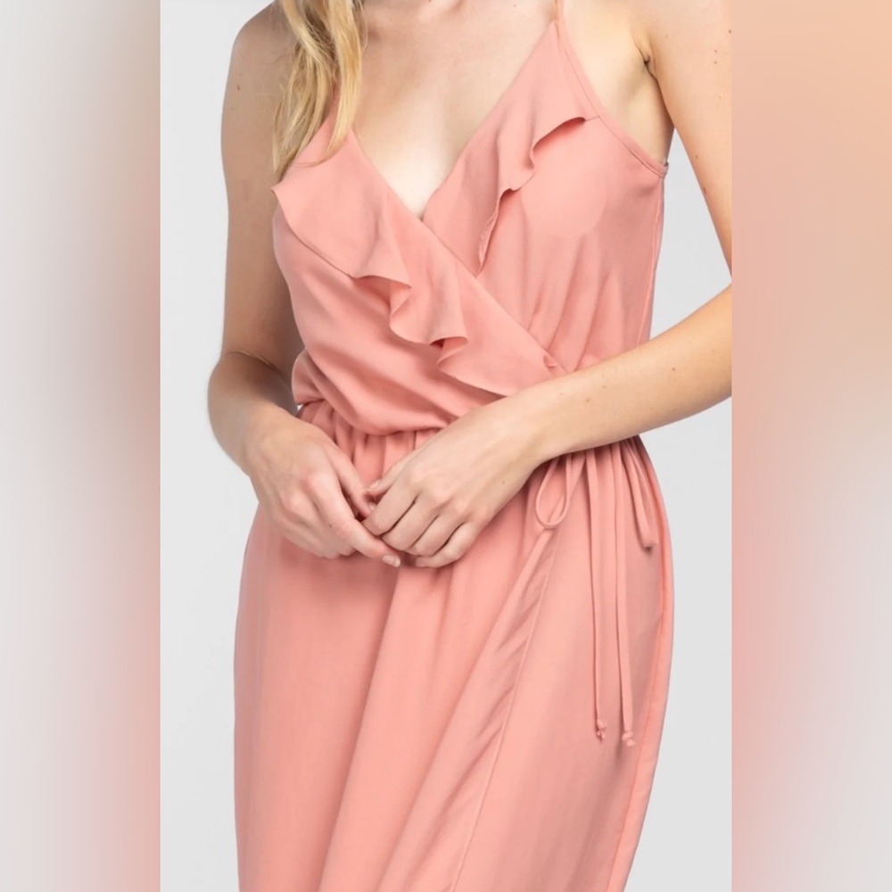 Everly pink wrap dress